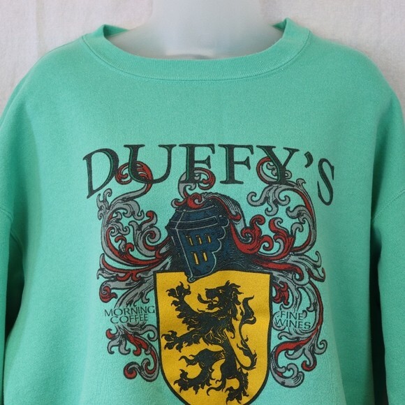 Health Knit Green Duffy’s Ireland Irish Crest Graphic Pullover Sweatshirt XL - Picture 2 of 12